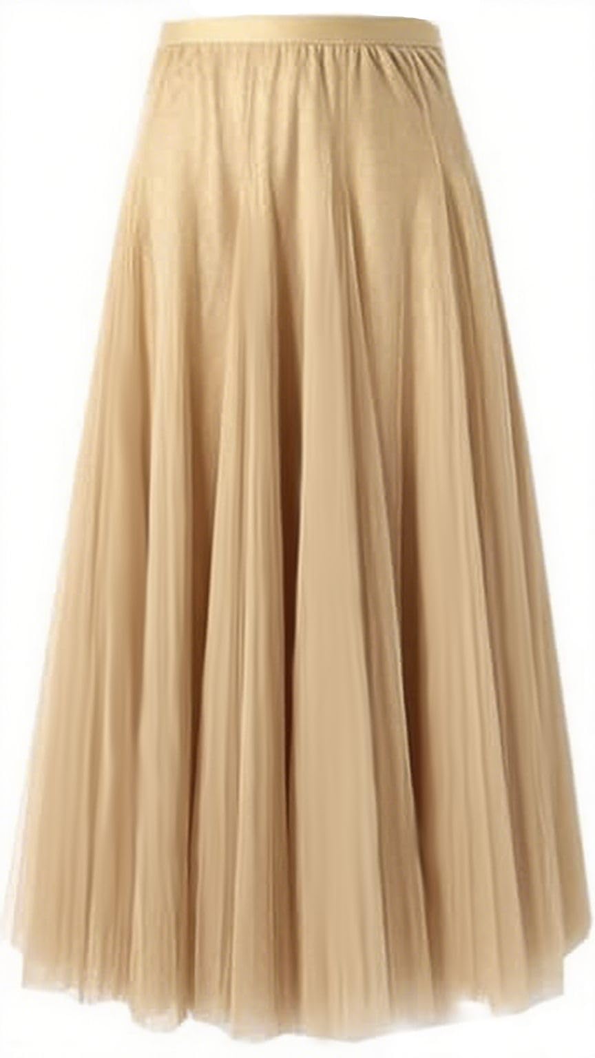 SANGTREE Women's Maxi Tulle Skirts A-Line Layered Long Mesh Flowy Skirt