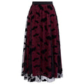 CHICWISH Women's Pumpkin Tulle Tutu Skirt Velvet Bats Elastic Waist Halloween Party Layered Mesh Midi Skirt Halloween Costume