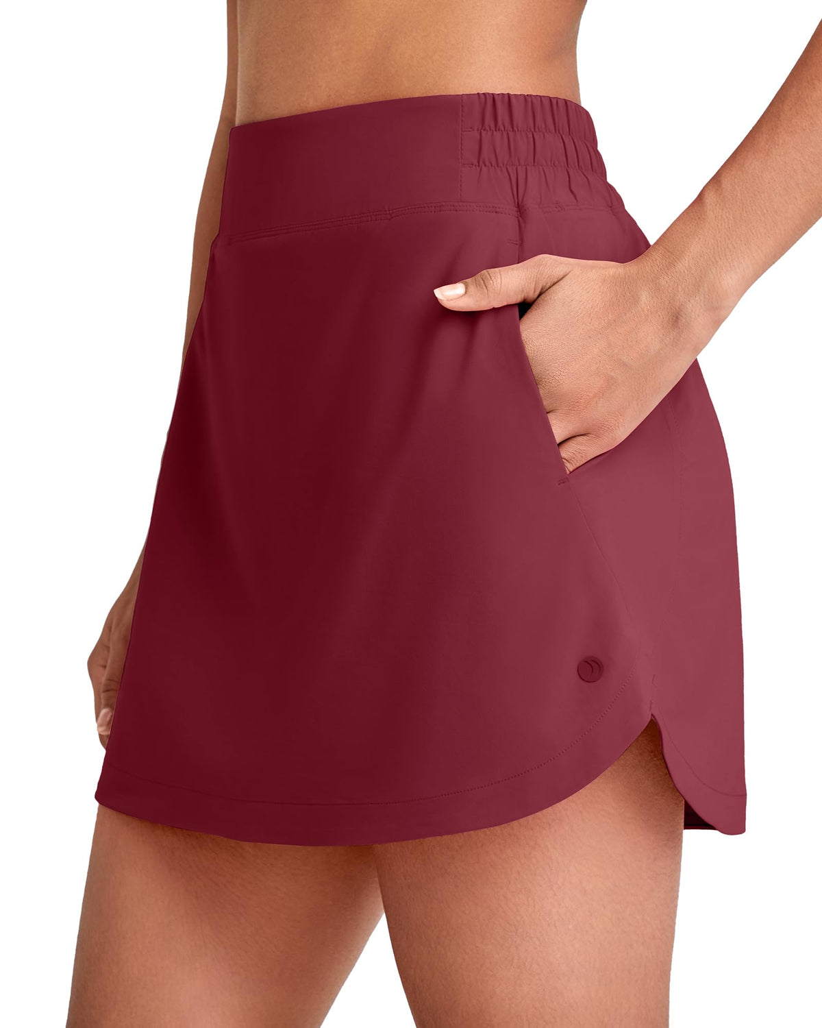 G4Free A Line Golf Skirts for Women 15'' Elastic High Waisted Tennis Skort