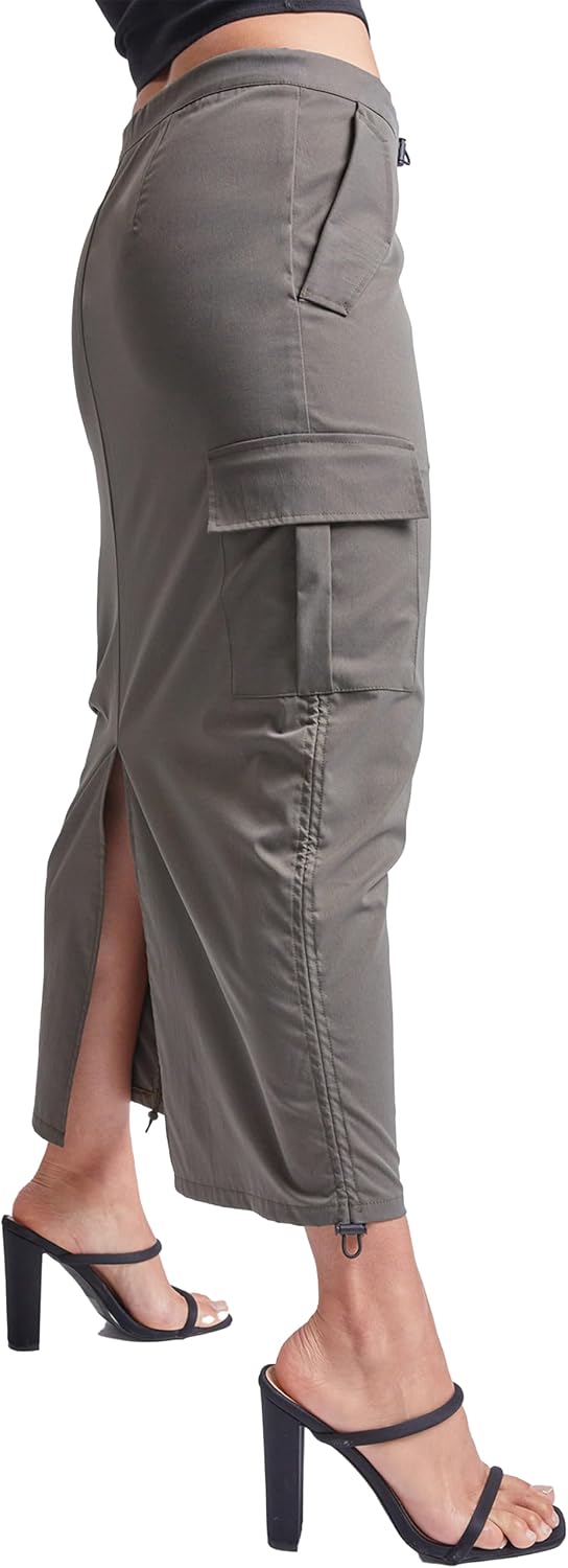 YMI Women's YMI Jeans Women's Midi Cargo Parachute Skirt