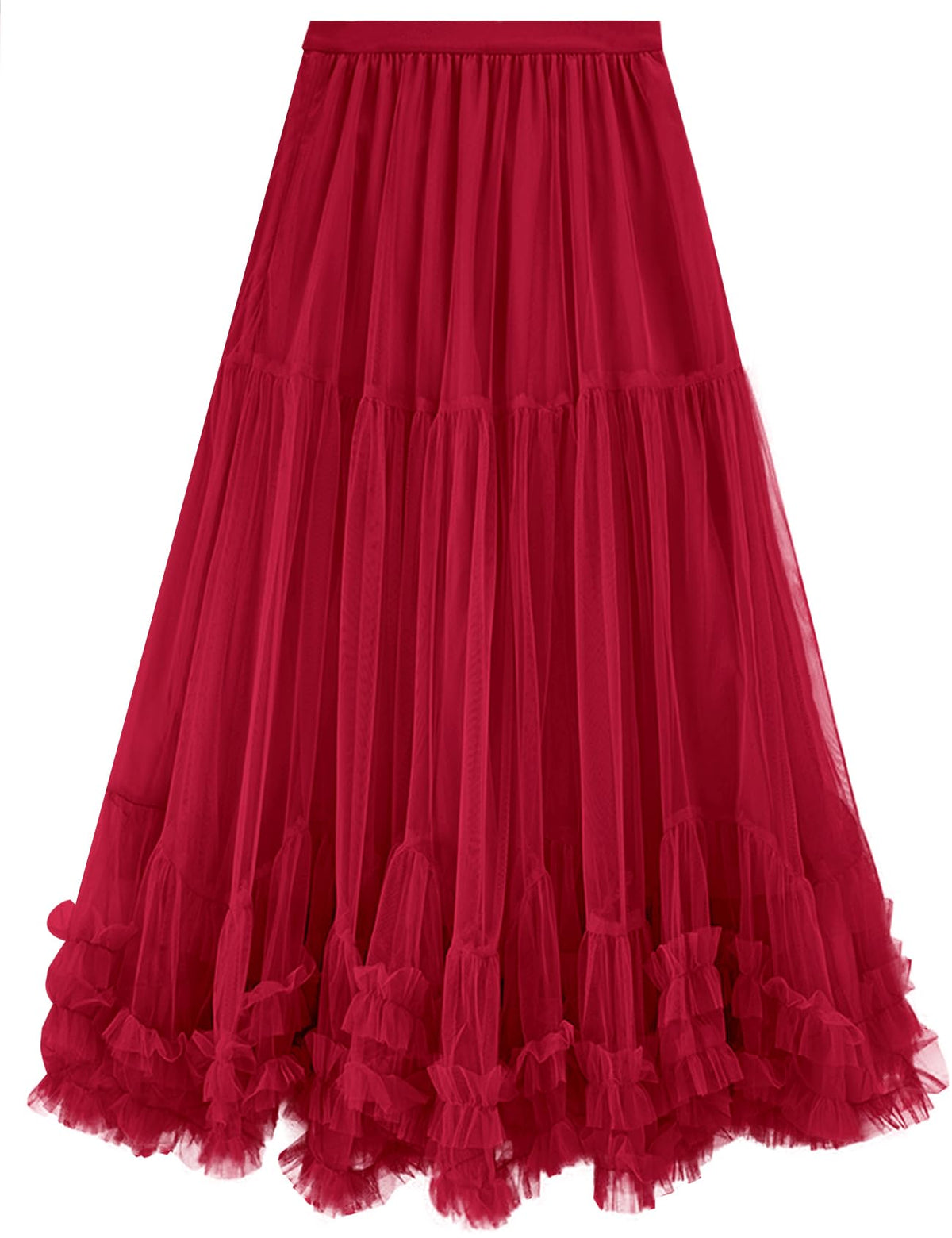 COZYPOIN Women's Maxi Tulle Skirts Long Layered Mesh Tiered Fairy Skirt