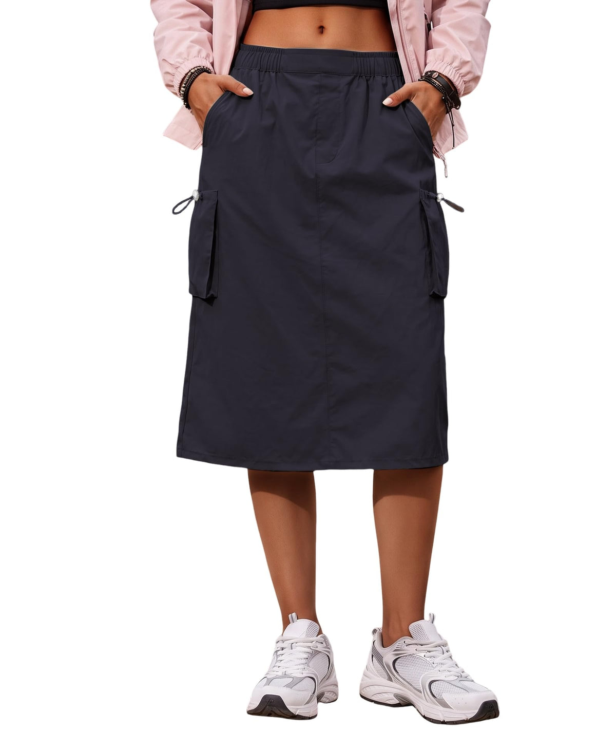 EARKOHA Womens Athletic Skirt Quick Dry Midi Cargo Skirt with 4 Pockets