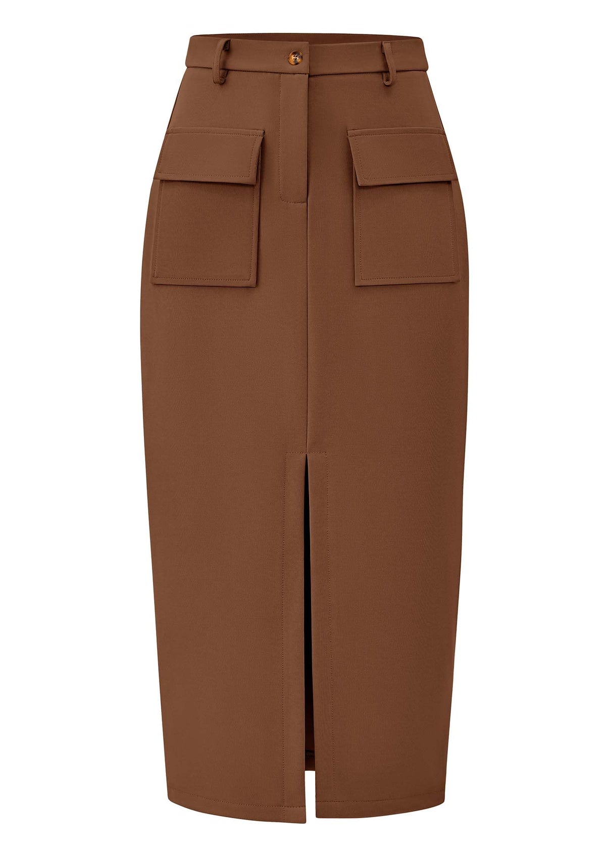 KIRUNDO Womens High Waist Cargo Midi Pencil Skirt