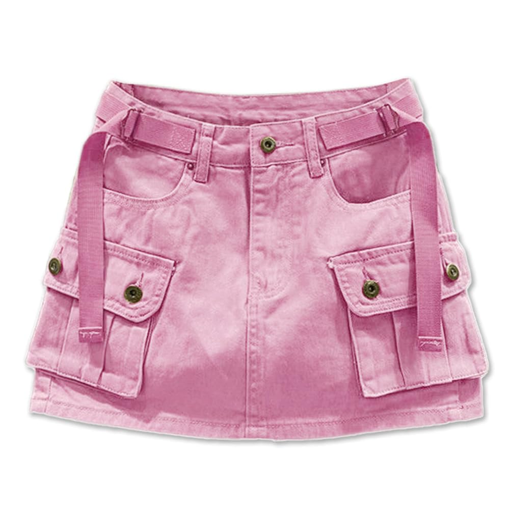 Kinghua Womens Mini Cargo Skirt Low Waist Y2k Short Denim Jean Skirt
