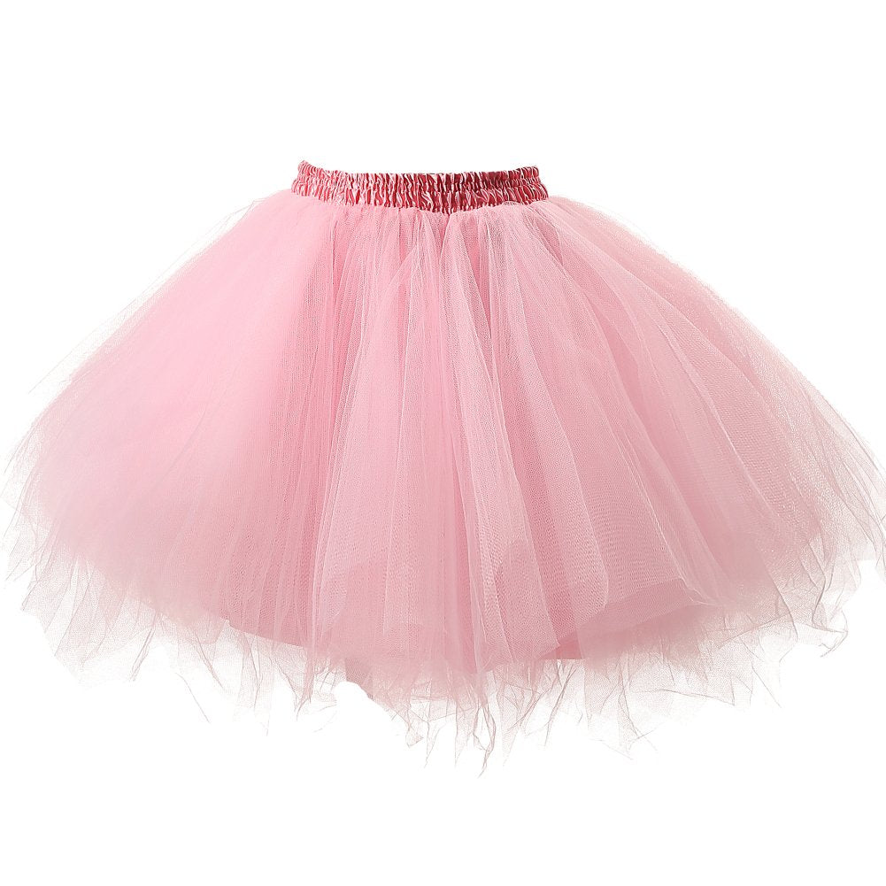 Honeystore Women's Short Vintage Ballet Bubble Puffy Tutu Petticoat Skirt