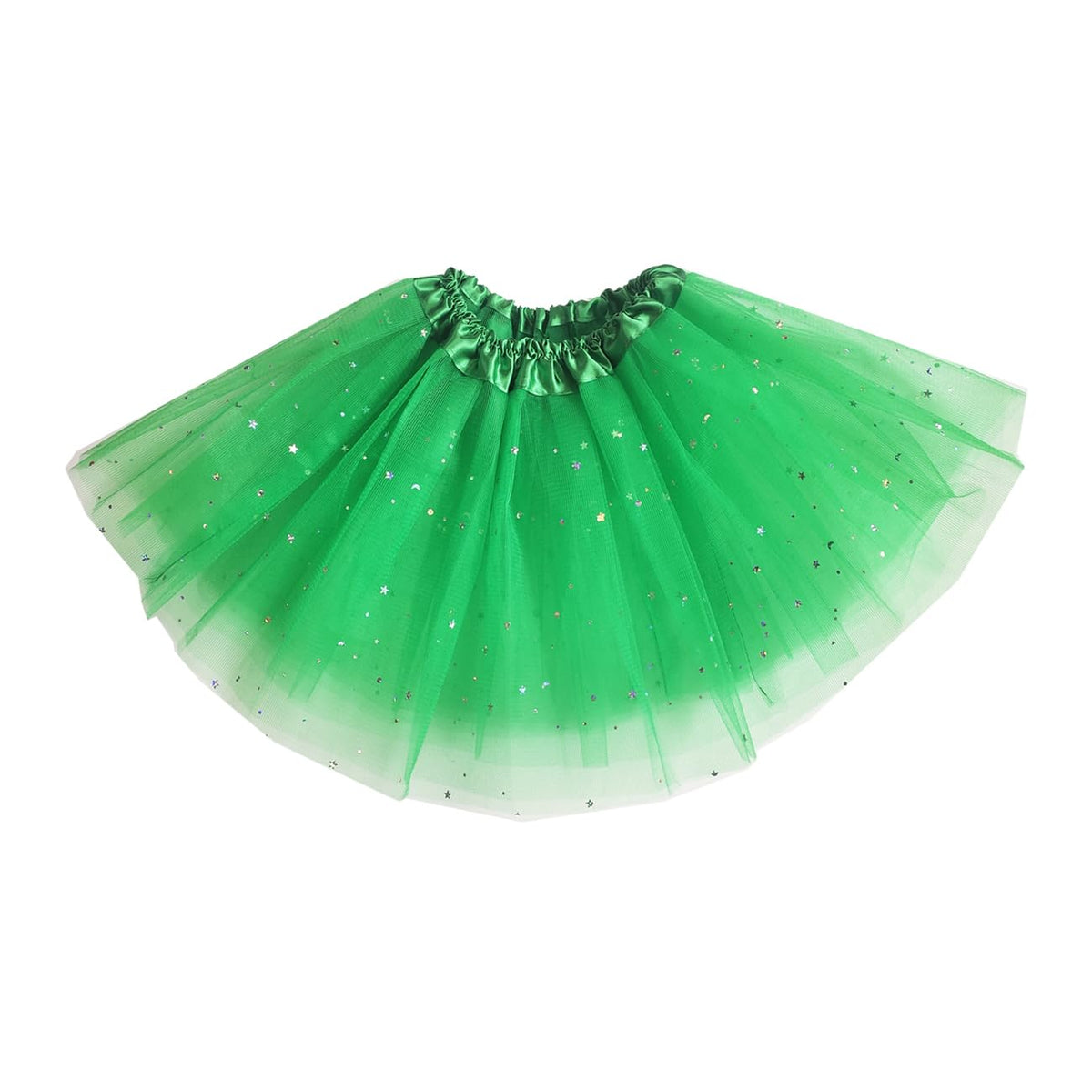 Little Girls Stars Sequins Tutu Skirt Princess Ballet Dance Dress for 0-6 Y Sparkle Elastic 3 Layered Tulle Tutu Skirt