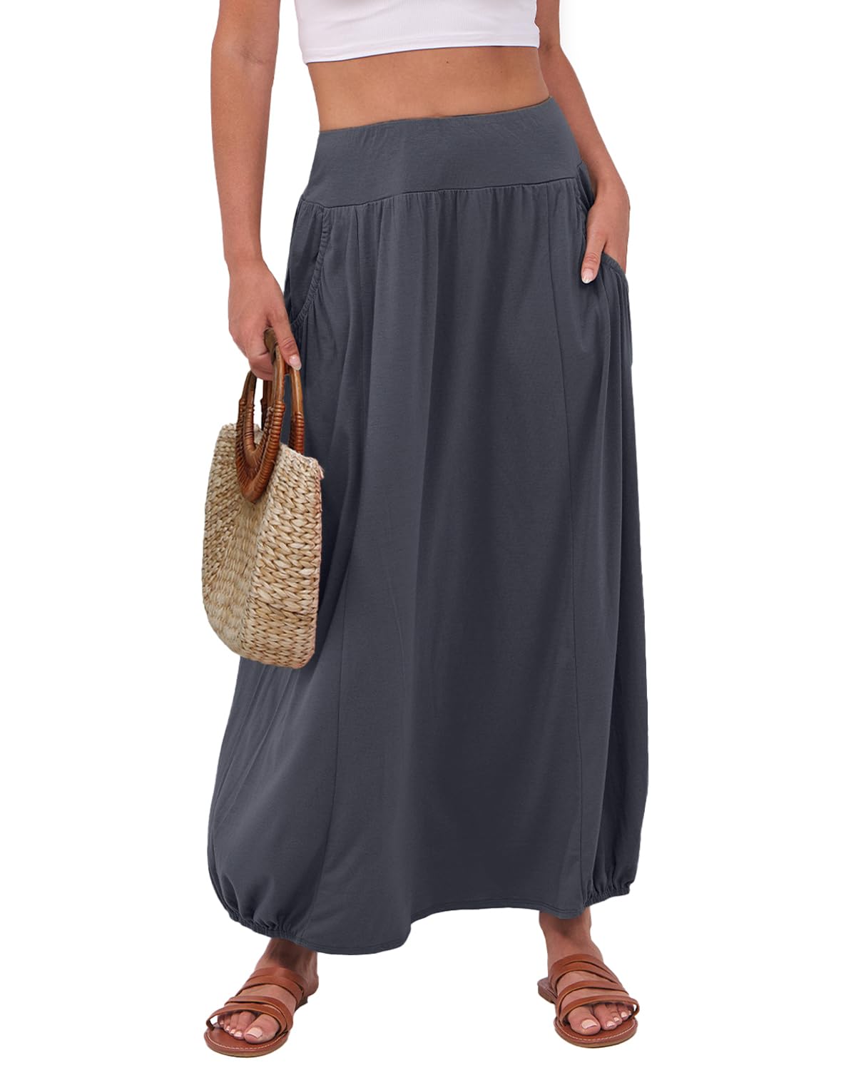ANRABESS Women's Summer Boho Flowy Maxi Skirts