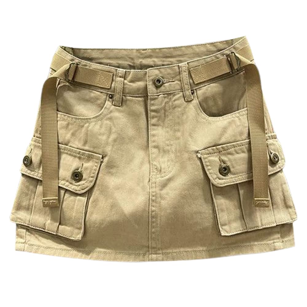 Kinghua Womens Mini Cargo Skirt Low Waist Y2k Short Denim Jean Skirt