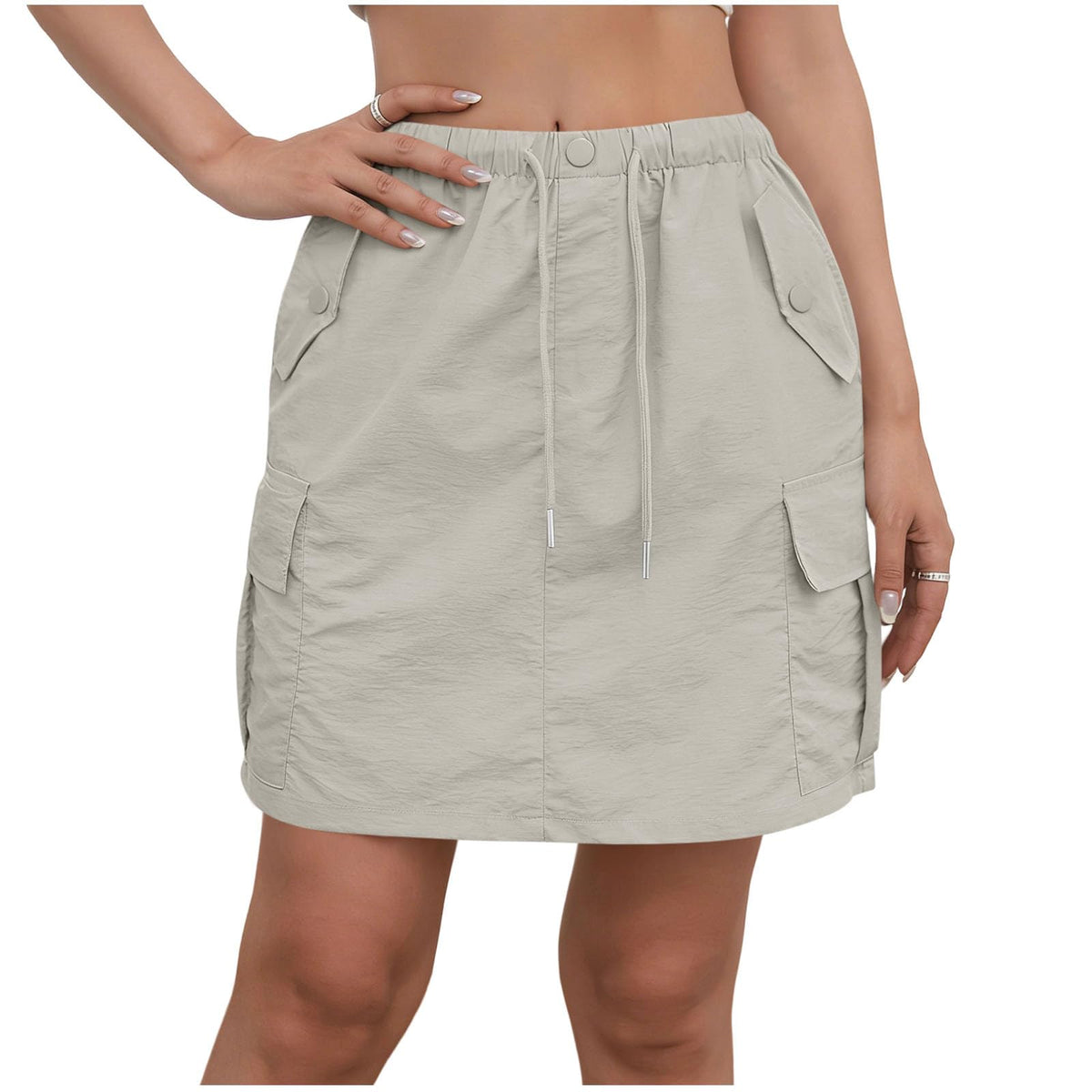 Cargo Skorts for Woman with Pockets Casual Drawstring High Waisted Skorts Summer Outdoor Hiking Golf Workout Skort