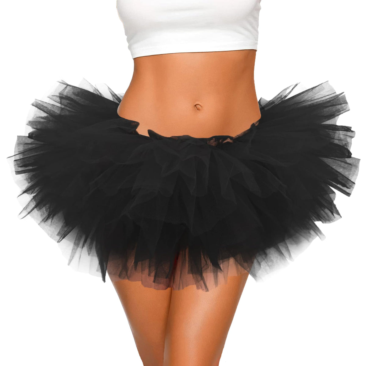 Tutu for Women Adults - 5-Layer Tulle Skirts 80s Outfit for Women - Puffy Adult Tutus - Halloween Costumes Skirt