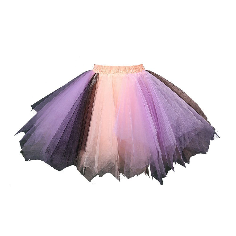Honeystore Women's Short Vintage Ballet Bubble Puffy Tutu Petticoat Skirt