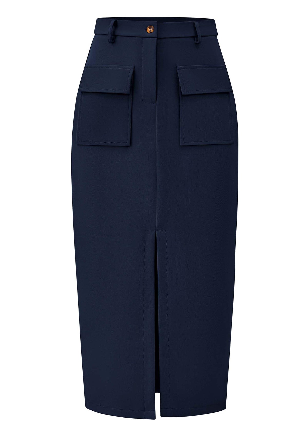 KIRUNDO Womens High Waist Cargo Midi Pencil Skirt