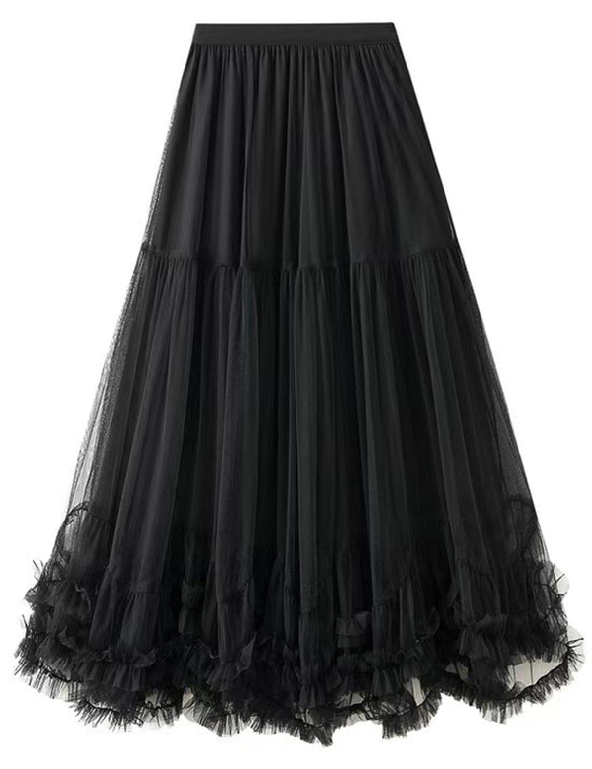 COZYPOIN Women's Maxi Tulle Skirts Long Layered Mesh Tiered Fairy Skirt