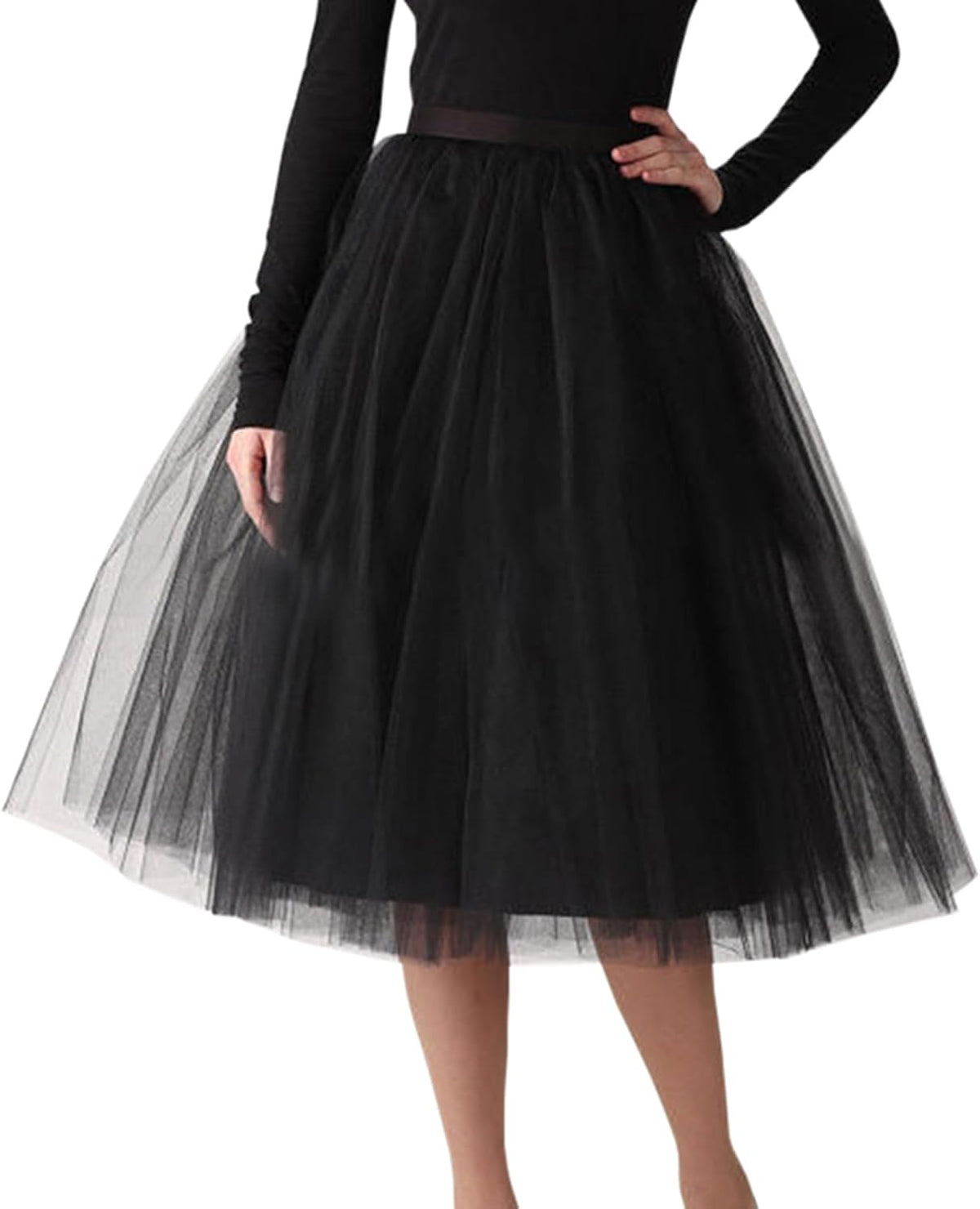 WDPL Women's A-Line Tulle Skirt Elastic Waist Petticoat Bridesmaid Tutu