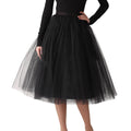 WDPL Women's A-Line Tulle Skirt Elastic Waist Petticoat Bridesmaid Tutu