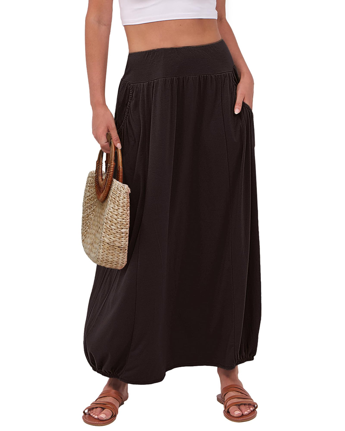 ANRABESS Women's Summer Boho Flowy Maxi Skirts