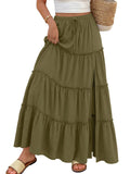 Trendy Queen Long Skirts for Women Slit Maxi Boho Skirt Summer Vacation Outfits A-Line Dress with Pockets Fashion