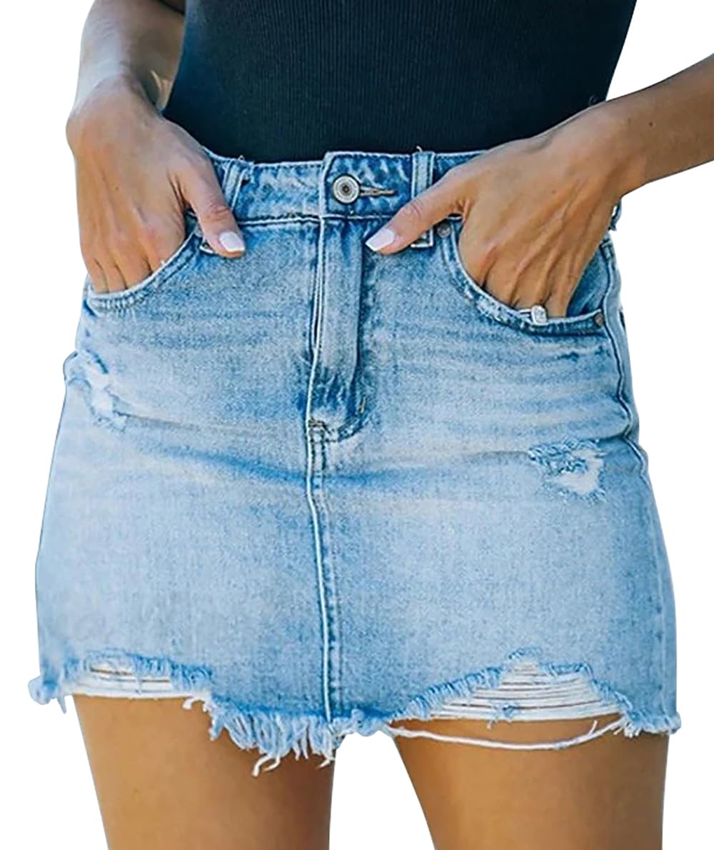 GOBLES Women's Mini Denim Skirts
