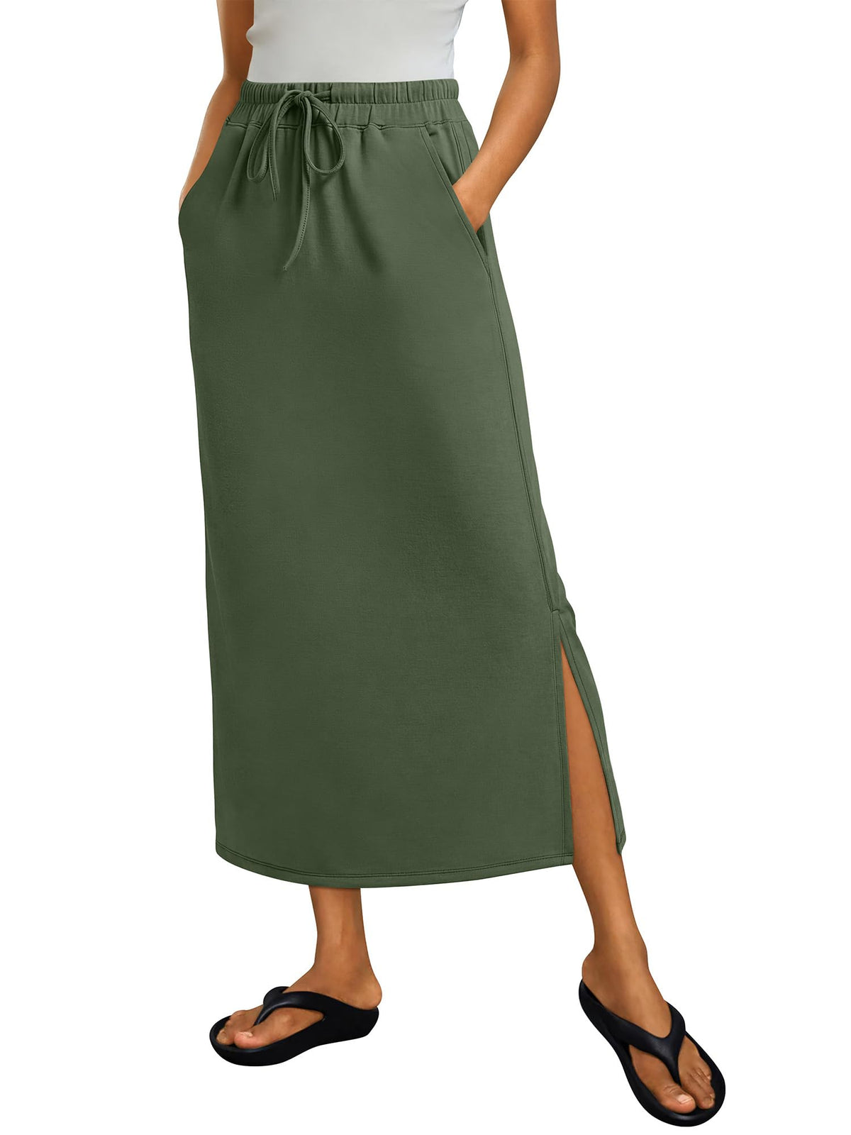 ANRABESS Air Layer Fabric Maxi Skirts for Women