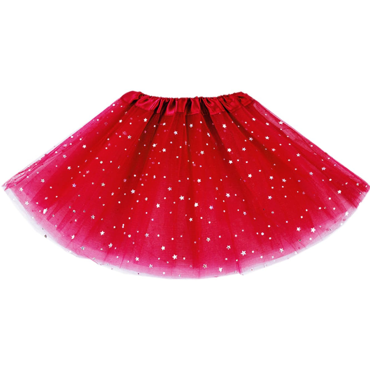 Little Girls Stars Sequins Tutu Skirt Princess Ballet Dance Dress for 0-6 Y Sparkle Elastic 3 Layered Tulle Tutu Skirt