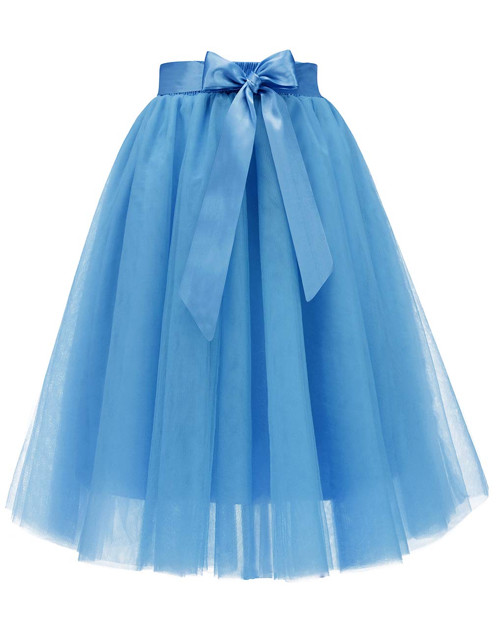 Bridesmay Women's Tulle Skirt Knee Length 6-Layered Wedding Party Homecoming Prom Dress