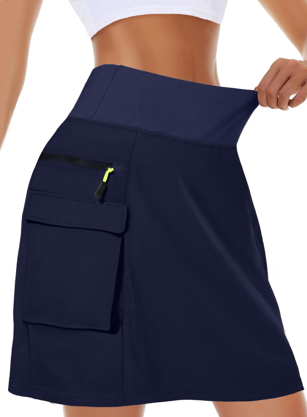 Kimmery Women's Quick Dry Cargo Skirt with 5 Pockets High Waisted Golf Skirts for Casual Hiking