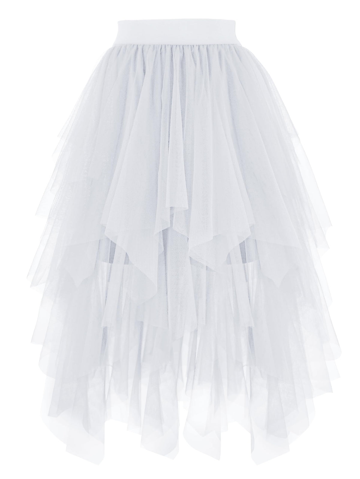 PUKAVT Tulle Skirt for Women High Waist Midi Mesh Tutu Skirt