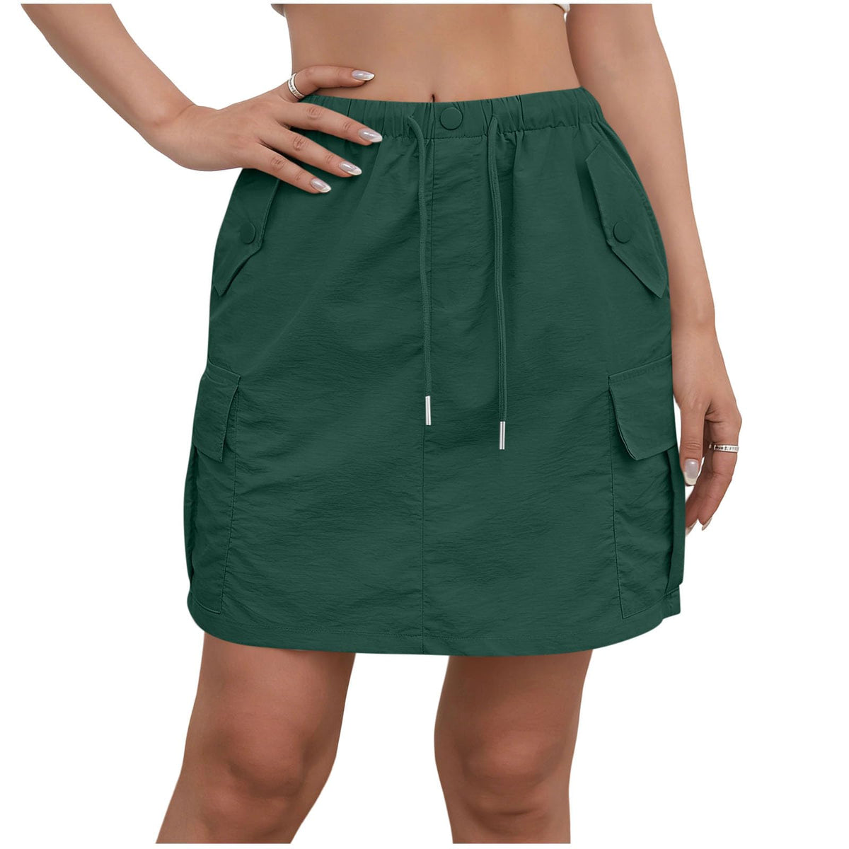 Cargo Skorts for Woman with Pockets Casual Drawstring High Waisted Skorts Summer Outdoor Hiking Golf Workout Skort