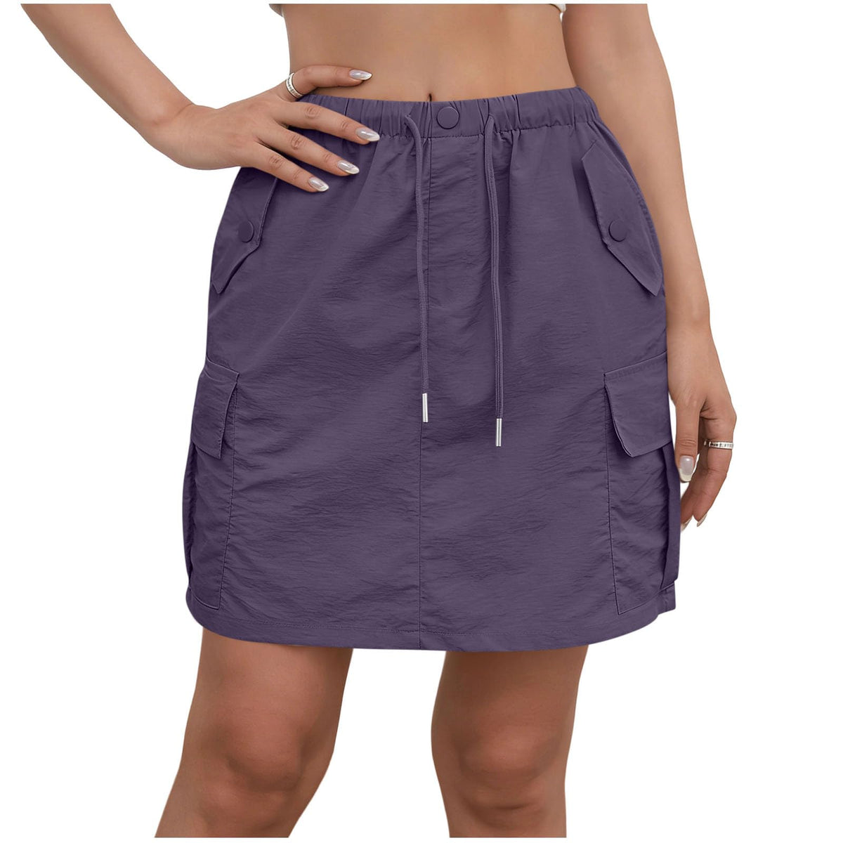 Cargo Skorts for Woman with Pockets Casual Drawstring High Waisted Skorts Summer Outdoor Hiking Golf Workout Skort