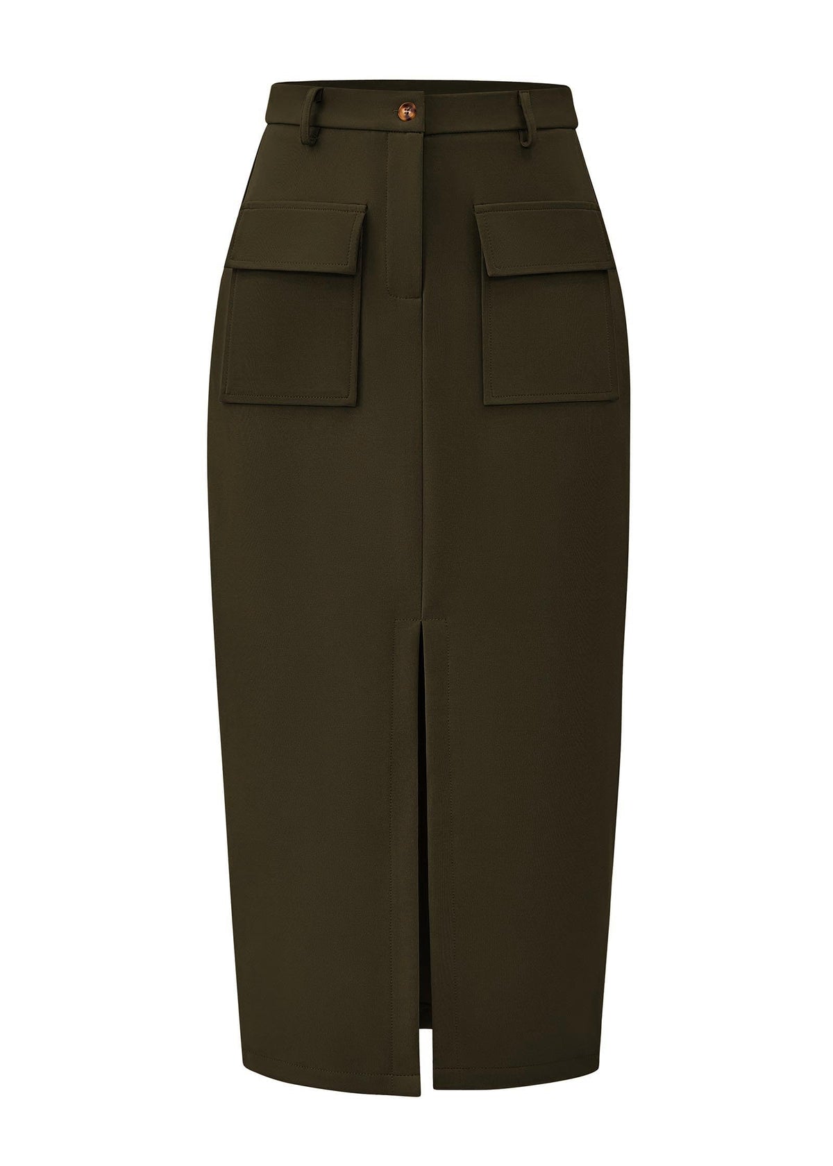 KIRUNDO Womens High Waist Cargo Midi Pencil Skirt