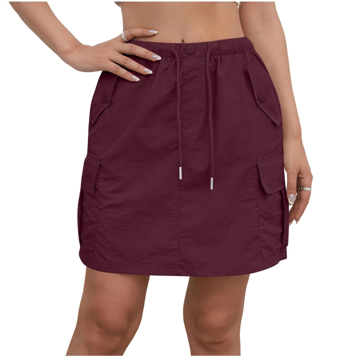 Cargo Skorts for Woman with Pockets Casual Drawstring High Waisted Skorts Summer Outdoor Hiking Golf Workout Skort