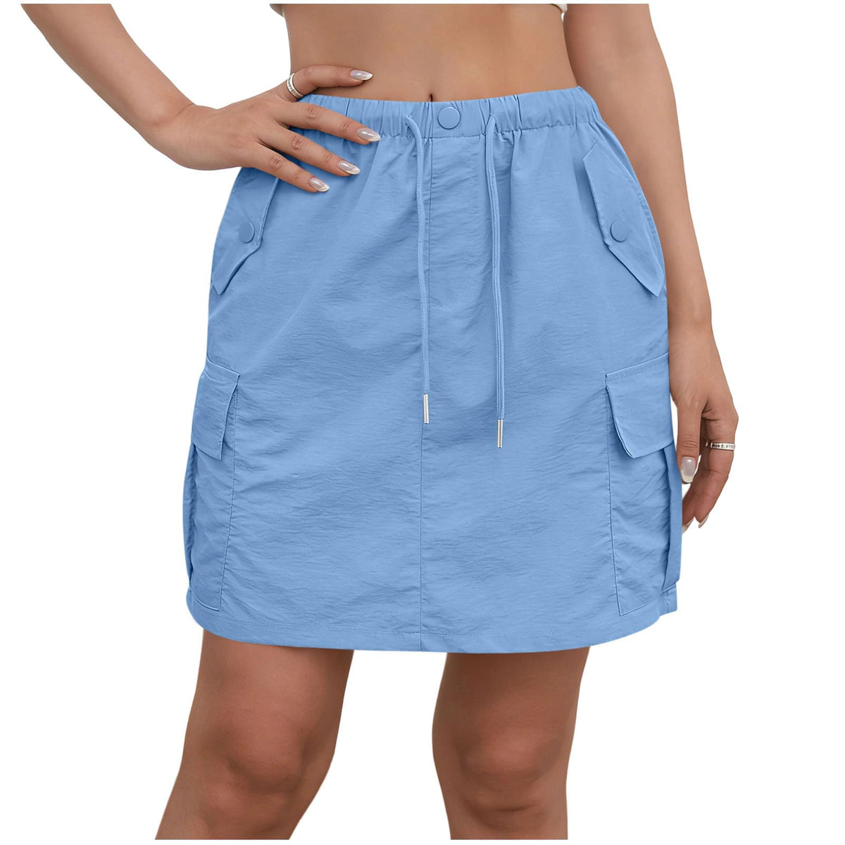 Cargo Skorts for Woman with Pockets Casual Drawstring High Waisted Skorts Summer Outdoor Hiking Golf Workout Skort