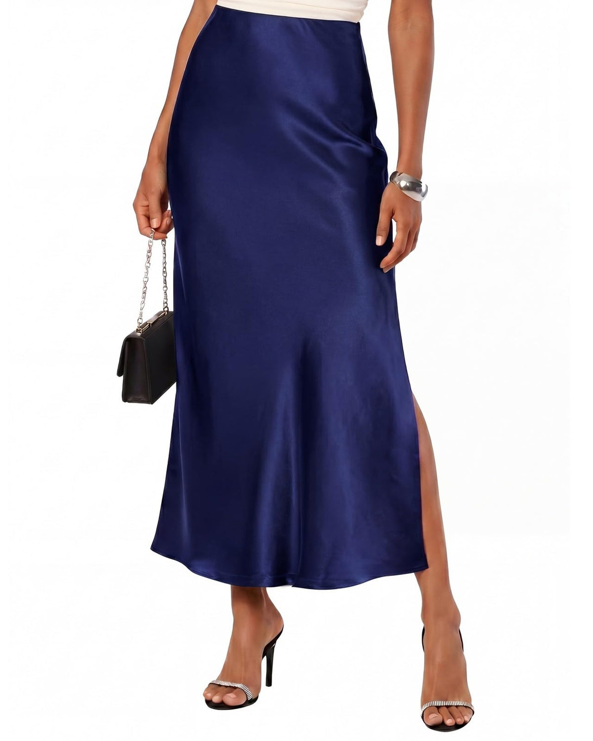 Women's 2026 Satin Maxi Skirts High Waisted Silk Casual Long Skirt