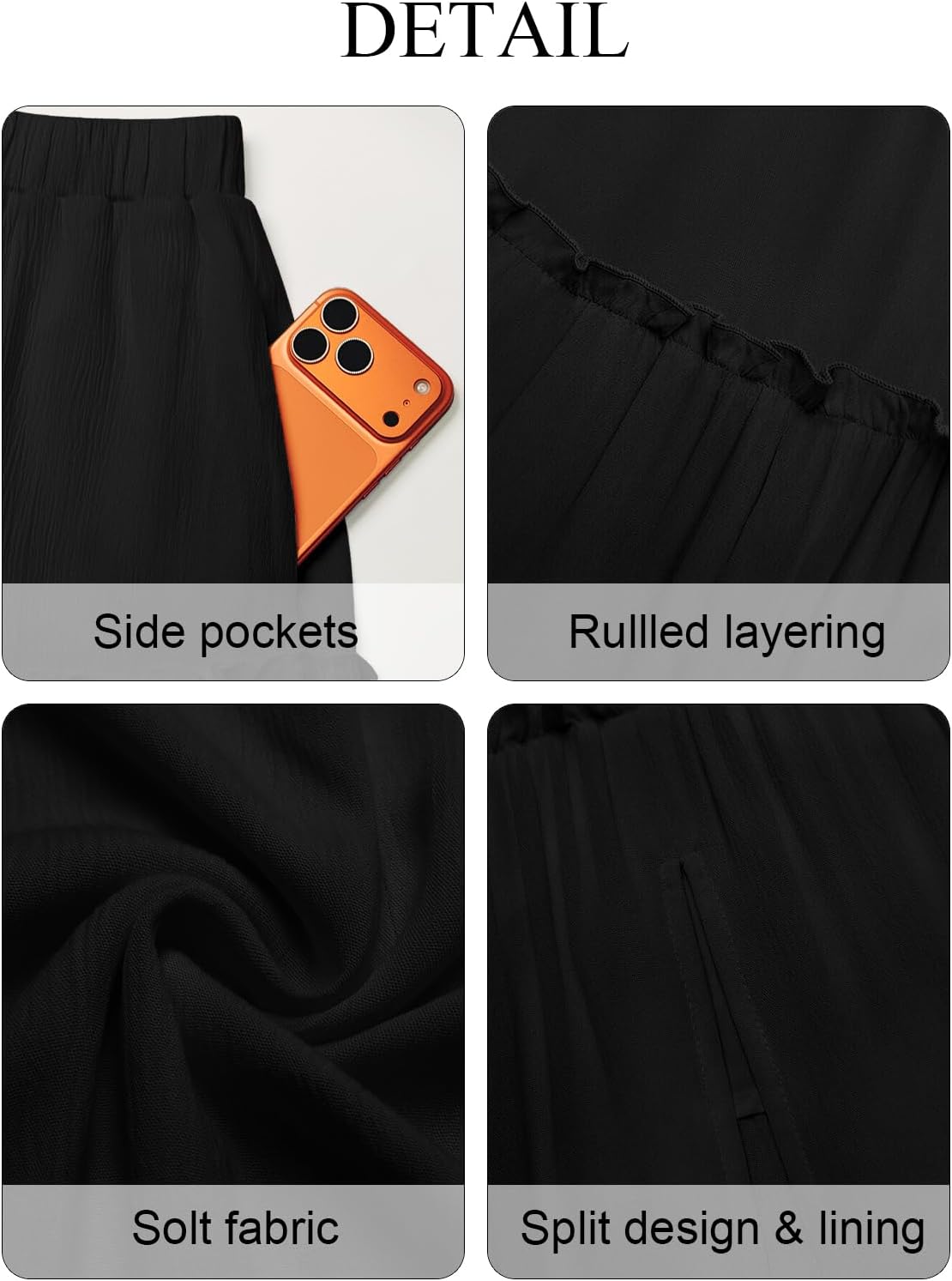 Maxi Skirts for Women 2026 Summer Side Slit Tiered Trendy Pleated Ruffle Flowy Boho Long Skirt with Pockets