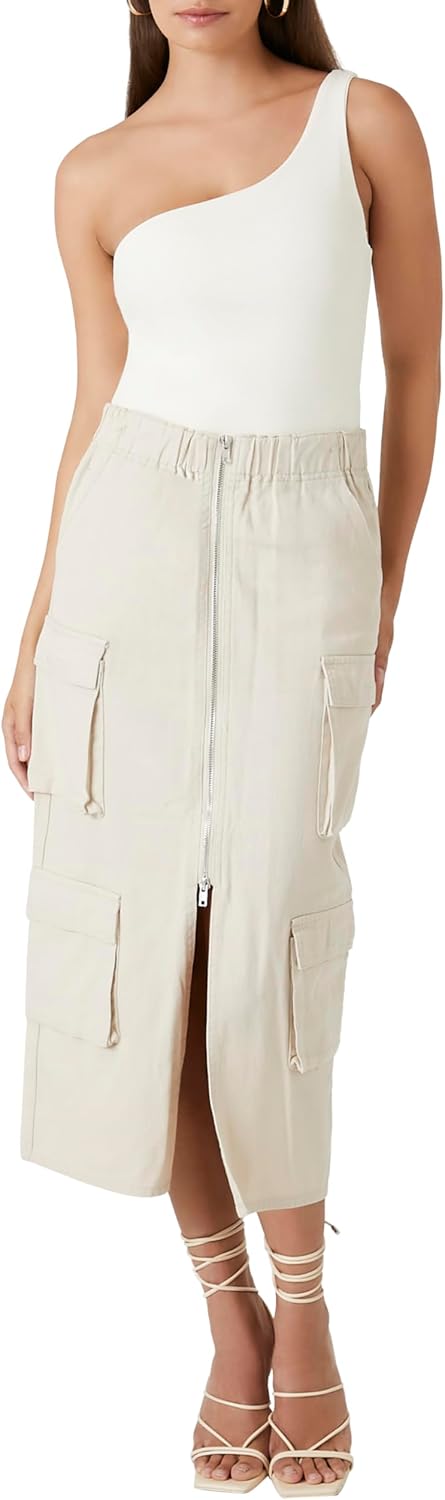 Forever 21 Women's Twill Cargo Maxi Skirt