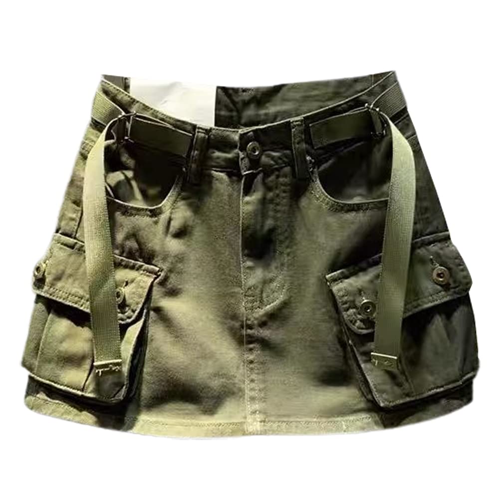 Kinghua Womens Mini Cargo Skirt Low Waist Y2k Short Denim Jean Skirt