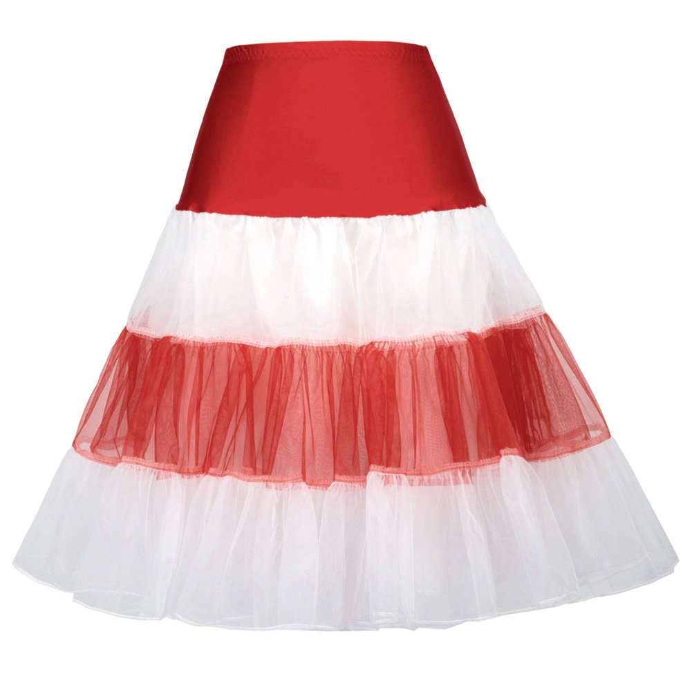 Women's 50s Vintage Petticoat Half Slip Tutu Underskirt 25.59" Crinoline Rockabilly