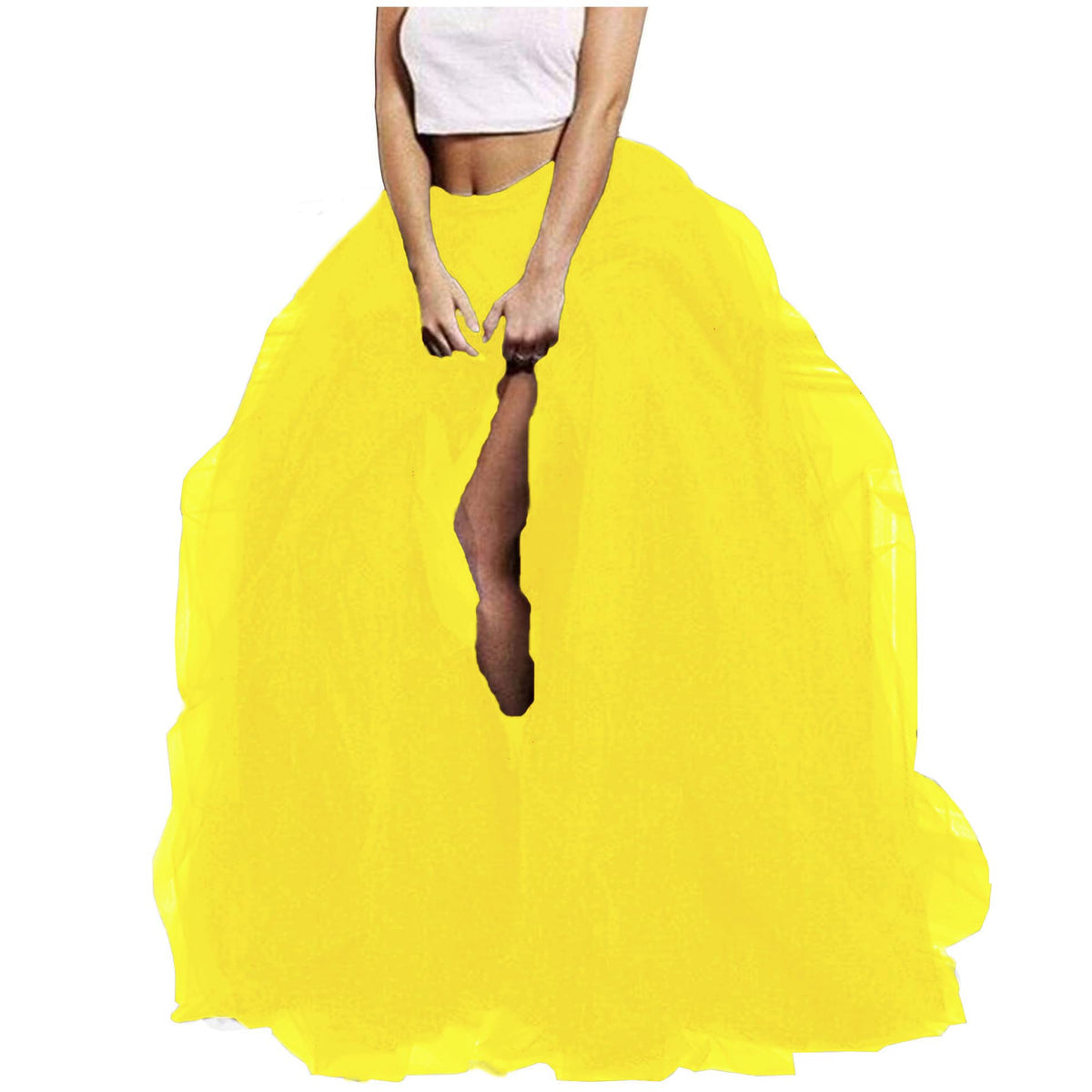Lisong Women Maxi Tulle Floor Length Layered High Waist Spectial Occasion Skirt