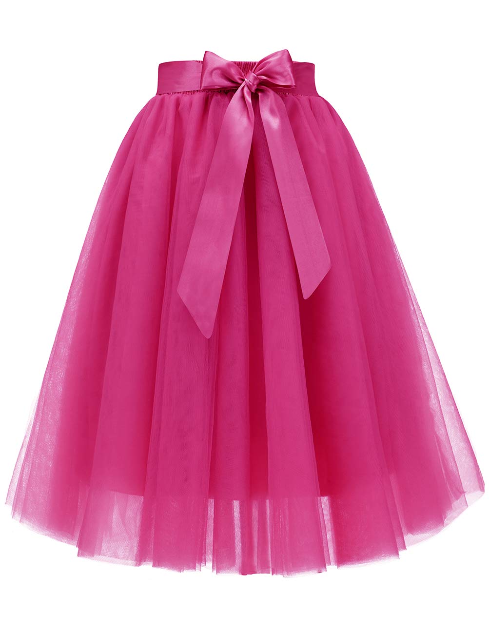 Bridesmay Women's Tulle Skirt Knee Length 6-Layered Wedding Party Homecoming Prom Dress