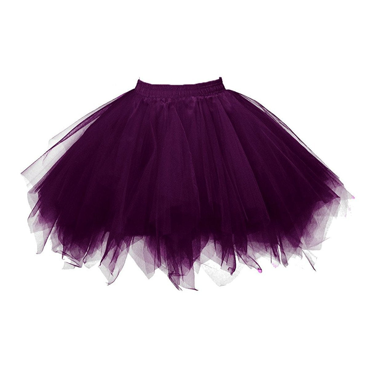 Honeystore Women's Short Vintage Ballet Bubble Puffy Tutu Petticoat Skirt