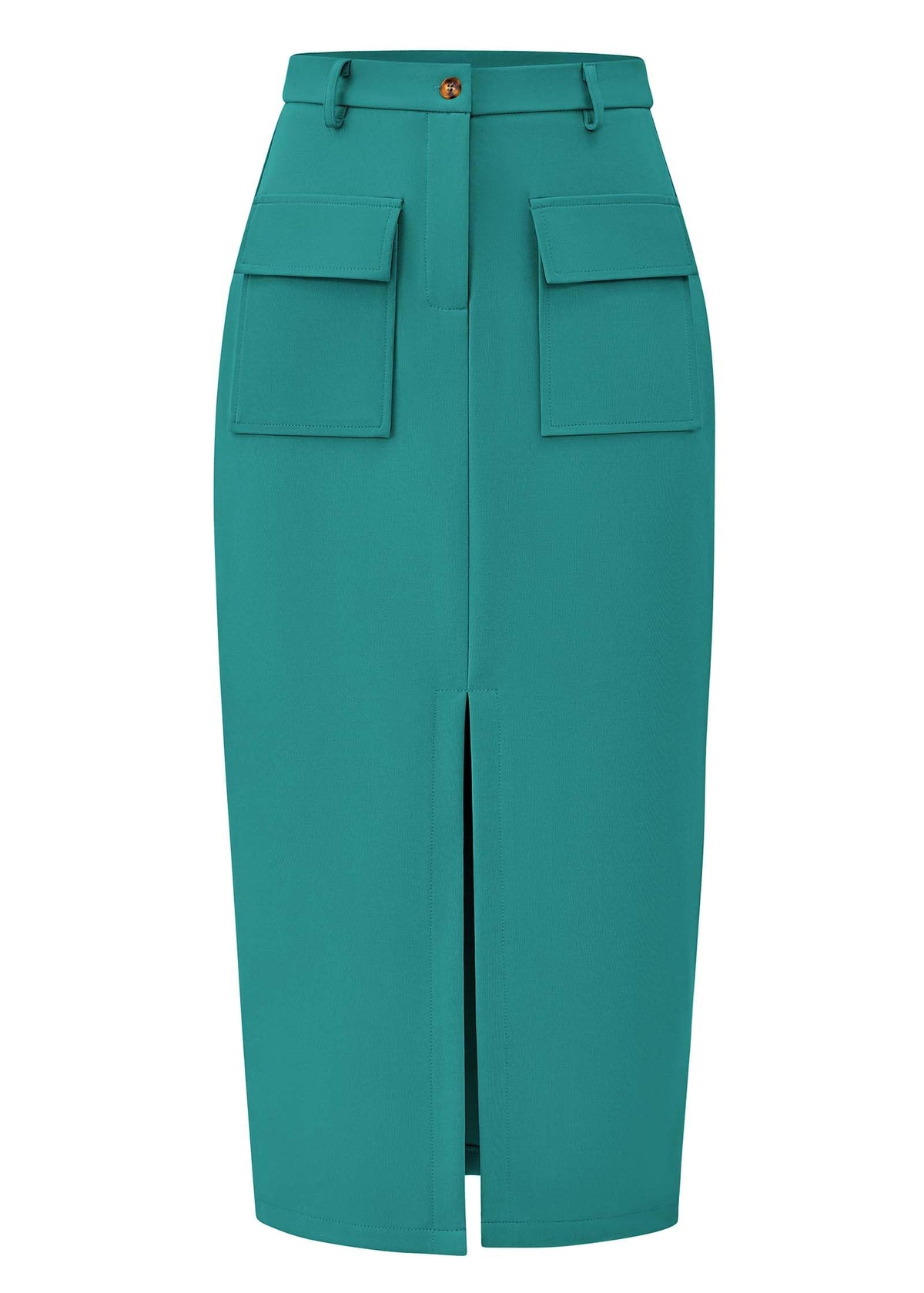KIRUNDO Womens High Waist Cargo Midi Pencil Skirt