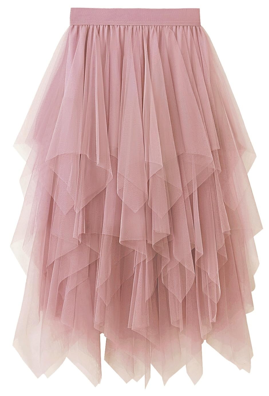 Reaowazo Tulle Skirts for Women Midi Long Fairy Skirt Tutu A-Line Mesh Layered High Elastic Waist Halloween Skirts