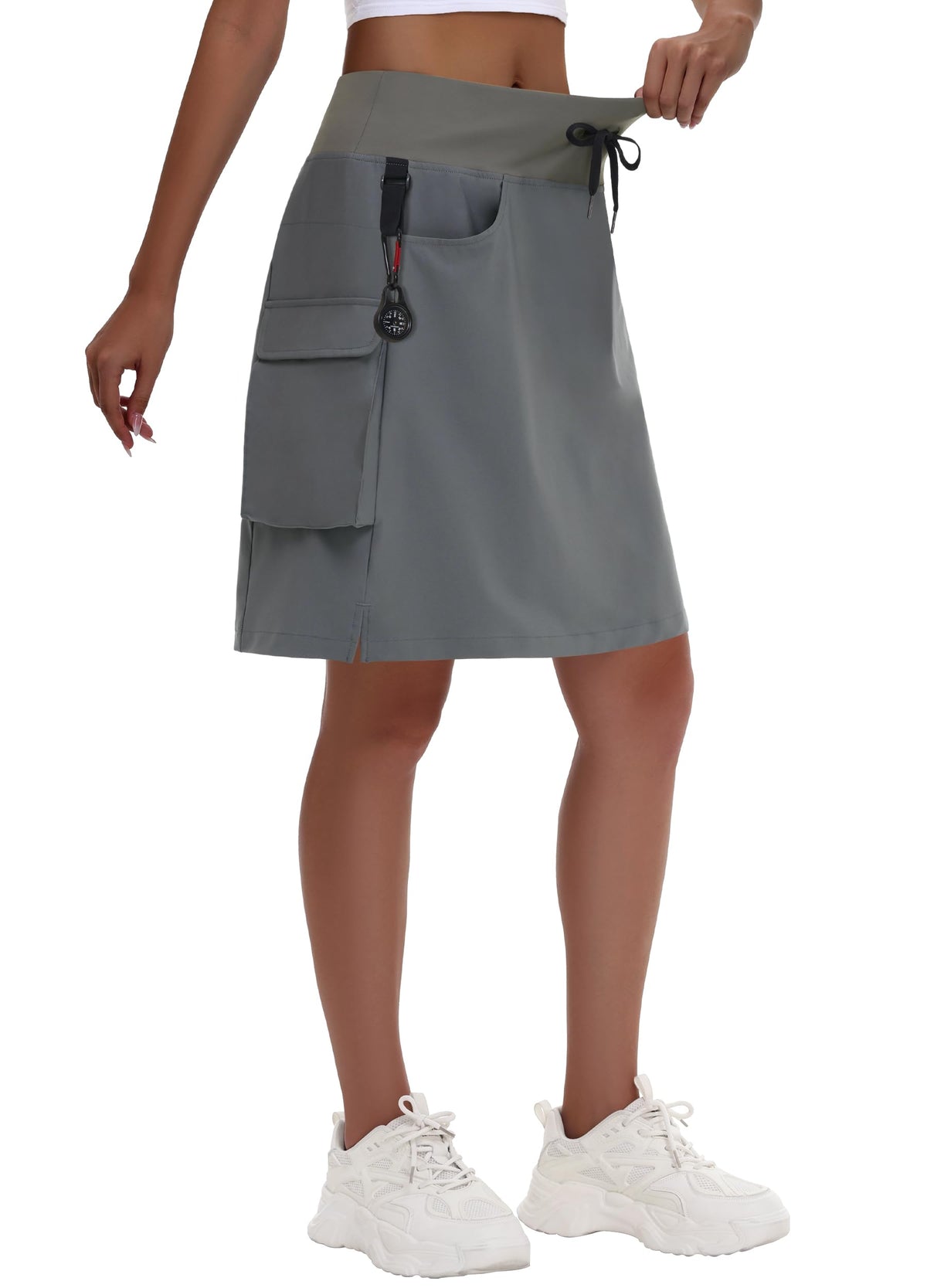 MIVEI Women's 16" 20" Hiking Cargo Skort Skirt - High Waisted Golf Dressy Casual Workout Sport Skirt with Liner Quick Dry