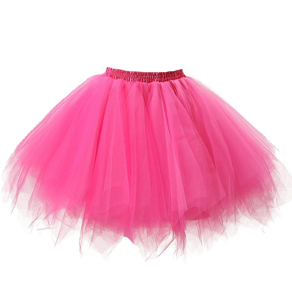 Honeystore Women's Short Vintage Ballet Bubble Puffy Tutu Petticoat Skirt