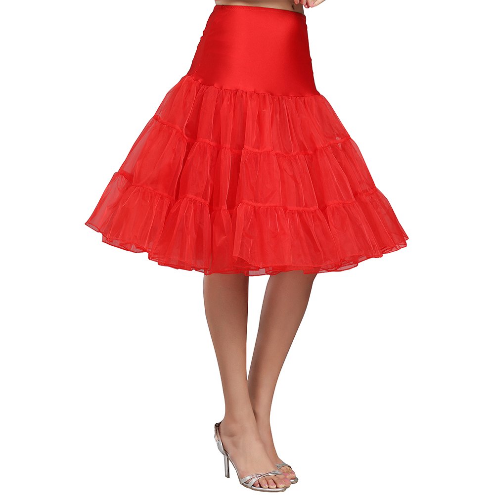 Women's 50s Vintage Petticoat Half Slip Tutu Underskirt 25.59" Crinoline Rockabilly