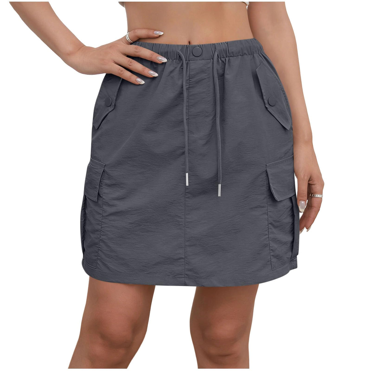 Cargo Skorts for Woman with Pockets Casual Drawstring High Waisted Skorts Summer Outdoor Hiking Golf Workout Skort