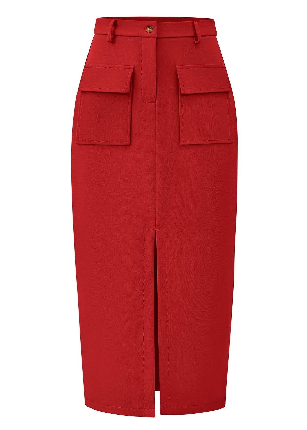KIRUNDO Womens High Waist Cargo Midi Pencil Skirt