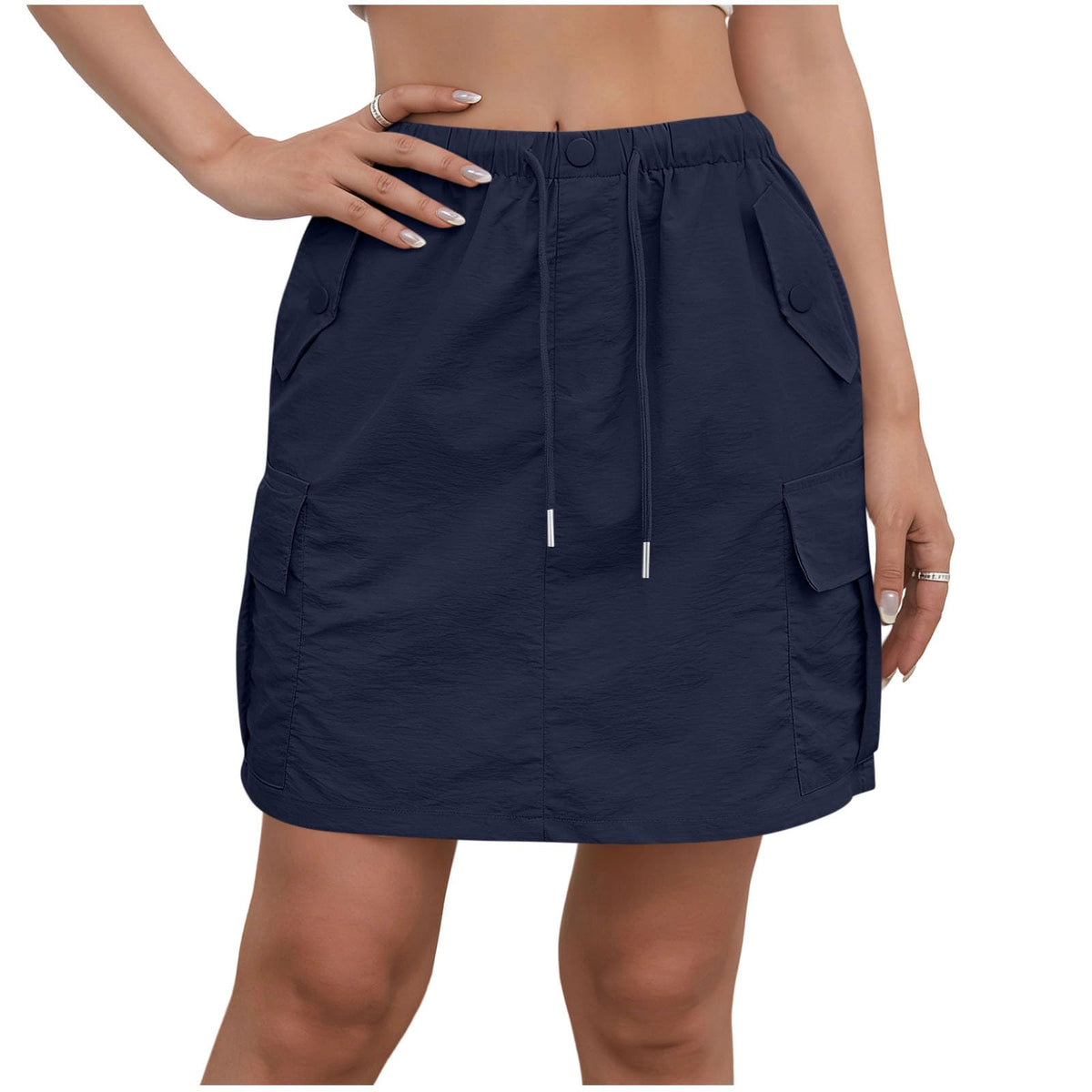Cargo Skorts for Woman with Pockets Casual Drawstring High Waisted Skorts Summer Outdoor Hiking Golf Workout Skort