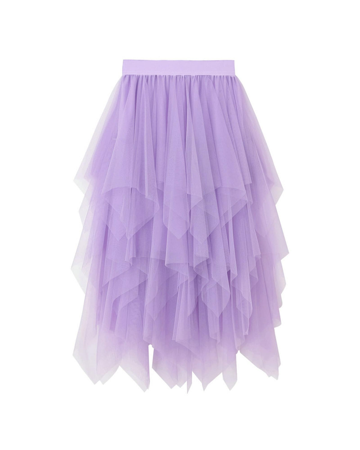 Jogold Womens 3 Layer Tulle Skirt High Waist Asymmetrical Midi Tutu