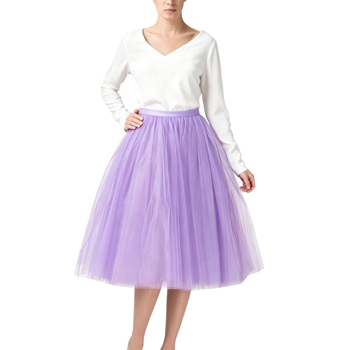 WDPL Women's A-Line Tulle Skirt Elastic Waist Petticoat Bridesmaid Tutu
